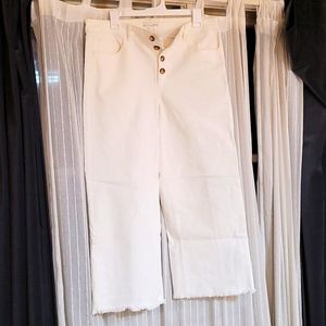 Loft 12 high waist wide leg off white jeans